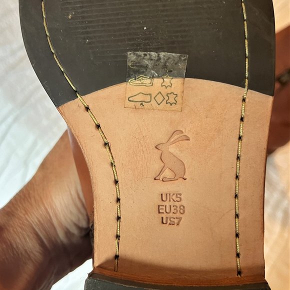 Joules Tan Leather Ankle Boots with leopard trim - Picture 6 of 11